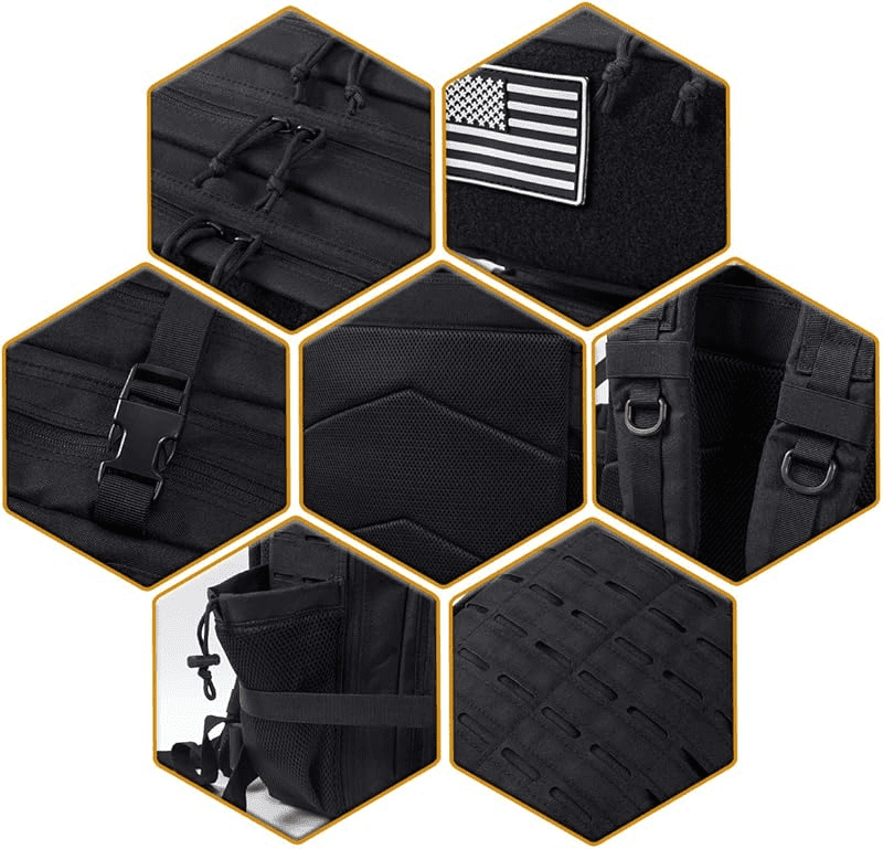 25L/45L Durable Nylon Hiking Backpack for Men, Multi-Day Camping & Travel Backpack with MOLLE System & Side Bottle Pockets
