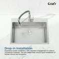 thumbnail image 6 of Stainless Steel Single Bowl Kitchen Sink 27x19 inch, 1-Piece Overmount Brushed with US Drain & Hook, SS-BR02D-271908, 6 of 11