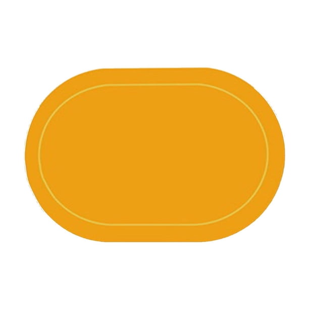 Yhmxh Tapete de comedor occidental de cuero de color sólido, resistente al aceite, para mesa de comedor, para hotel, hogar, antideslizante, tapete para cuencos, tapete aislante ovalado