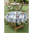 thumbnail image 4 of Outdoor Tablecloths with Umbrella Hole & Zipper, Blue Weeping Eucalyptus Round Tablecloth 54 Inch, Spring Summer Farmhouse Leaves Waterproof Table Cloth, Patio/Pool/Picnic Table Covers, 4 of 8