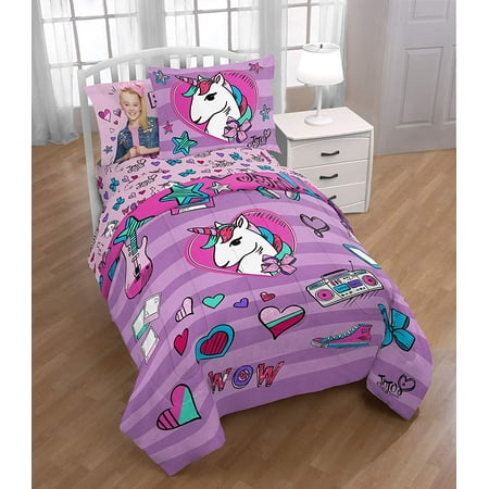 Jojo Siwa Twin Reversible Comforter And 3 Piece Sheet Set With