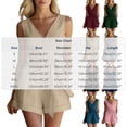 thumbnail image 3 of Cutuoiiu Womens Sleeveless Rompers Loose Fit Solid Color Deep V Neck Casual Jumpsuit Shorts Wrap Belted Waist Cotton Summer Daily Wear, 3 of 8