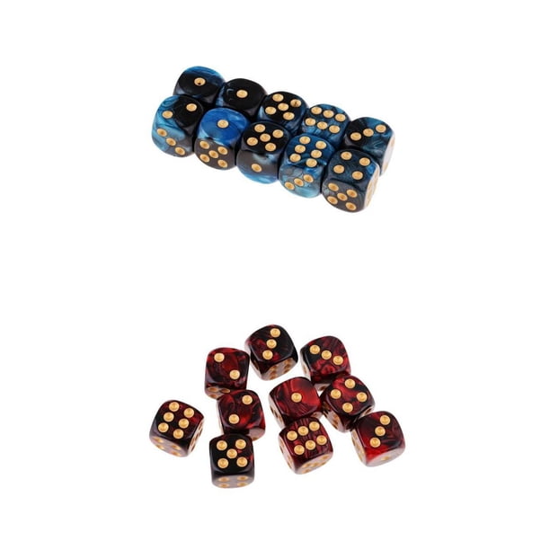 Juego de Dados de 20 Piezas 16 mm 6 Lados Juegos de Mesa Sunnimix
