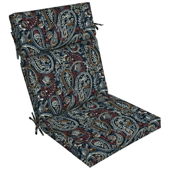 ARDEN Outdoor Chair Cushion 20 x 21, Navy Palmira Paisley