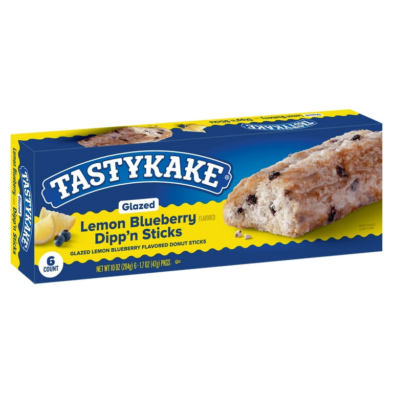 Tastykake Glazed Lemon Blueberry Flavored Dipp'n Sticks, 10 oz, 6 Ct