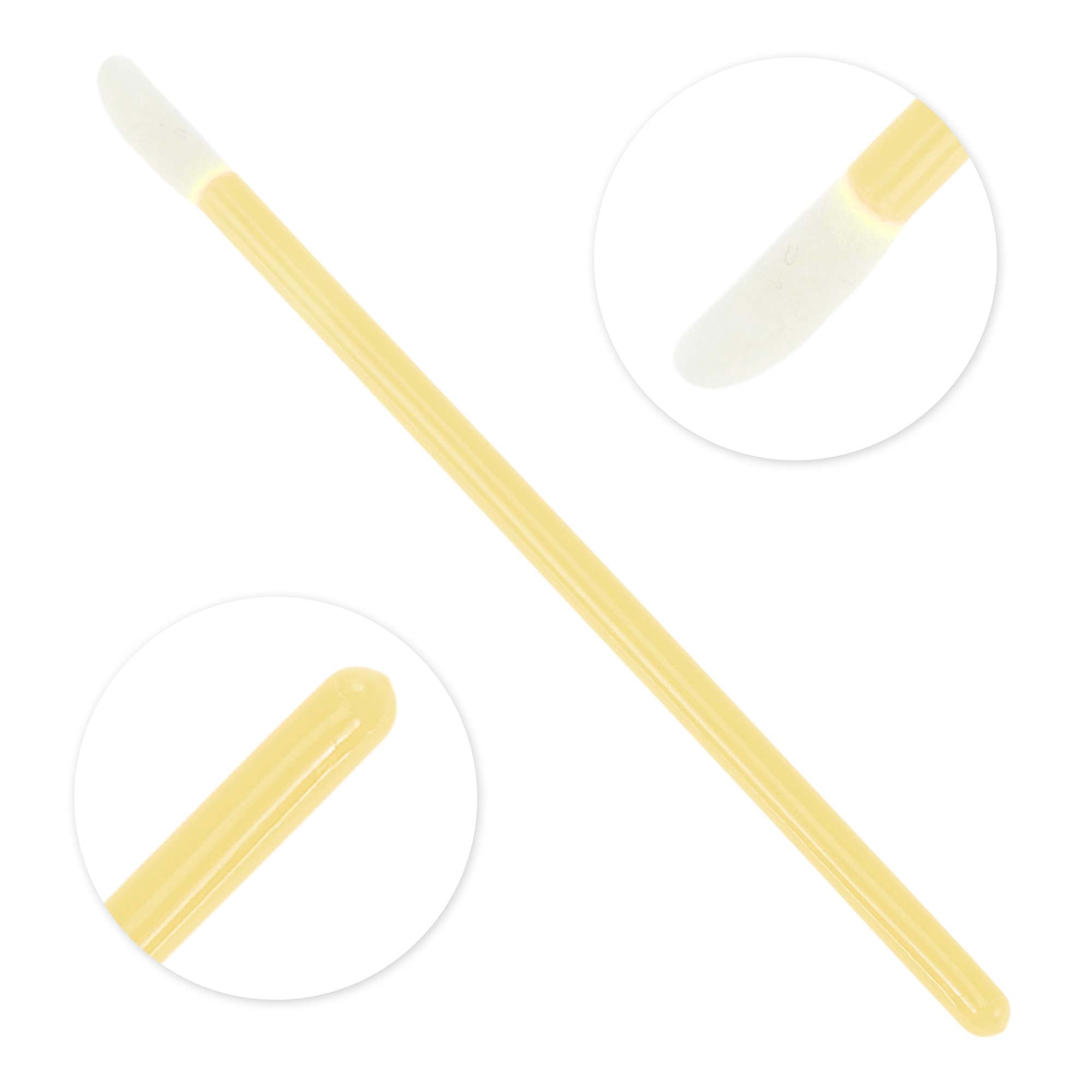 Unique Bargains 100 Pcs Disposable Barreled Solid Rod Lip Brush for Vacation Yellow