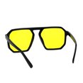 thumbnail image 2 of Mens Robotic Futuristic Racer Plastic Retro Pop Color Lens Sunglasses Black Yellow, 2 of 4