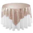 thumbnail image 2 of Lann's Linens 72" x 72" Rose Gold Sequin Tablecloth Overlay, Sparkly Square Table Cloth for Wedding, Party, Banquet, 2 of 5