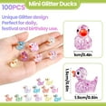 thumbnail image 2 of 100pcs Mini Glitter Ducks Colorful Tiny Small Little Resin Ducks to Hide Plastic Animal Figures for for Dollhouse Micro Dollhouse Landscape Aquarium Decorations, 2 of 7