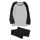 thumbnail image 4 of Conjunto de pijama informal de estilo masculino, camisa de manga larga con cuello redondo y cordón en la cintura, pantalones largos holgados para el hogar, pantalones cortos de manga corta de poliéste, 4 of 7