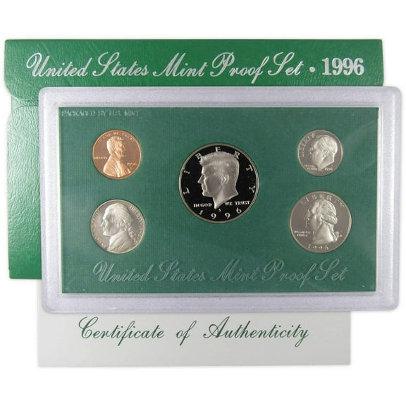 1996 Clad Proof Set U.S. Mint Original Government Packaging OGP COA