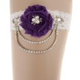 thumbnail image 4 of Accesorio de de Del Cordón de material perla de de Cristal Nupcial , tal se describe Morado oscuro yotijar liga nupcial de la boda, 4 of 9