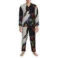 thumbnail image 3 of Daiia Fantasy Wizard Dog Art for Men's Long-Sleeved Pajama Set – Soft & Comfortable Sleepwear Button-Up Pajamas Cozy Lounge Wear-XX-Large, 3 of 7