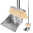 thumbnail image 1 of Stainless Steel 46” Long Handle Broom and Dustpan Set for Home  Silver, 1 of 8