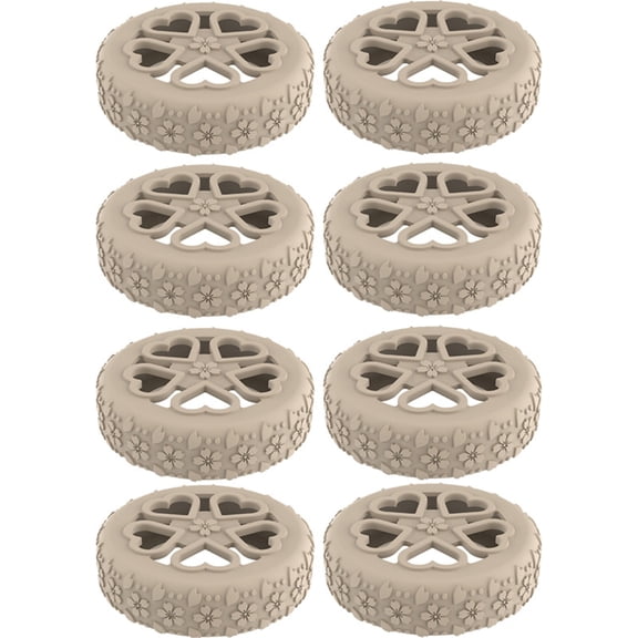 8Pcs Luggage Wheel Covers Silicone Flower Texture Reduce Noise Easy Installation for Travel Suitcase Wheel Protectors
