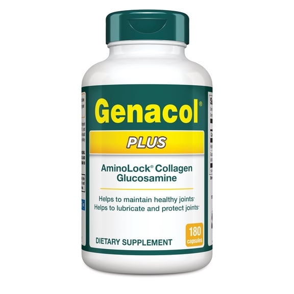 Genacol Plus – Glucosamine & Ultra-Hydrolyzed Collagen for Joint Mobility, 180 Capsules
