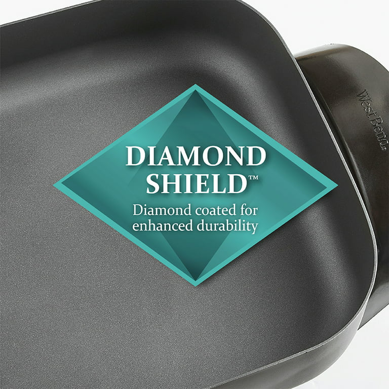 West Bend Family-Sized Electric Skillet with Diamond Shield
