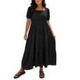 thumbnail image 3 of Horkkom Maxi Dresses for Women Plus Size Summer Short Sleeve Tiered Dress Casual Loose Beach Long Dresses XXXXL, 3 of 10