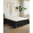 thumbnail image 2 of Geometric Black Bed Skirt Queen Size 18" Drop Ethnic Stripes Ruffled Wrap Around Bed Skirts Adjustable Elastic Bedskirt Dust Ruffle for Queen Size Bed, 2 of 7