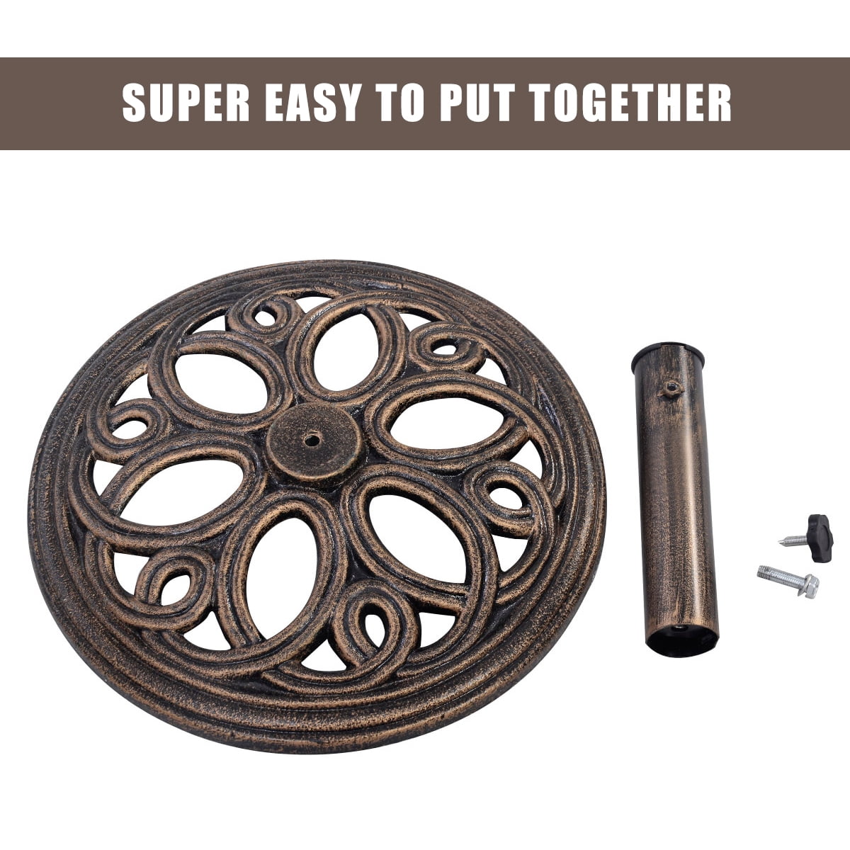Gymax 23 LBS Patio Outdoor Round Umbrella Base Stand Cast Iron