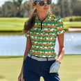 thumbnail image 3 of COEQINE Women Short Sleeve Golf Shirts for St. Patrick's Day Lightweight 1/4 Zip Tennis Activewear Pullover Quick Dry Fit Athletic Tops Shamrock and Irish Flag Stripe Print Sportswear, L, 3 of 7