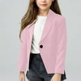 thumbnail image 5 of Cowsor Girls Casual Blazer Jacket Long Sleeve Open Front Work Office Blazer Lapel Button Jacket, 5 of 5