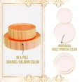 thumbnail image 2 of Exquisite Rosé Coral Peach with Gold Petal Disposable Plastic Plates Combo Pack, 80 Count – 10.25" Dinner Plates & 7.5" Salad Plates, 2 of 7
