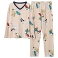 thumbnail image 1 of REDHOTYPE Mode Fantaisie Floral Pyjama Femmes Printemps Automne Maman Manches Longues Coton Col Rond Femmes Automne Grande Taille Homewear Costume, 1 of 2