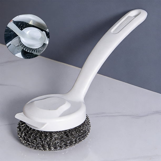 Aparatos de cocina, accesorios de cocina, utensilios de cocina, cepillo de limpieza de mango largo para platos, calderas y estufas de fondo plano con cepillo de limpieza para ollas, cepillo para lavar