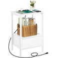 thumbnail image 2 of Nightstand Bottom Wood Drawer with Chargers White, 2 of 5