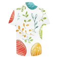 thumbnail image 4 of ZQUUVOU Men's Hawaiian Shirt With Multi-Floral Print Short Sleeve Button Down Tropical Holiday Shirt Collar Summer Beach Shirts I-Multicolor, 4 of 5