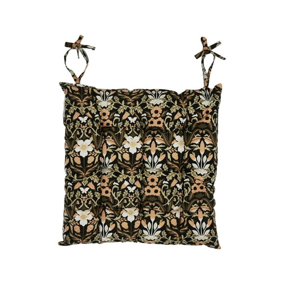 Creative Co-Op Cotton Printed Chair Cushion with Floral Pattern