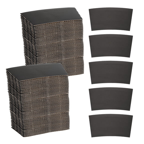 200pcs Disposable Coffee Cup Sleeves, Cardboard Cup Sleeves for Paper Cups Insulation Hand Protection Black
