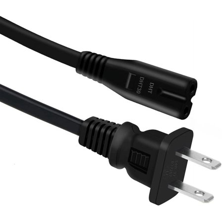 BigNewPowered UL Listed 6FT Long Cable 18AWG 10A 2-Prong 1.8M Replacement AC Power Cord