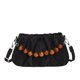 thumbnail image 3 of Bolso de hombro de PU sólido con cremallera para mujer joven, novedad de verano 2024, bolso cruzado portátil con volantes y cuentas de terciopelo de alta calidad., 3 of 5