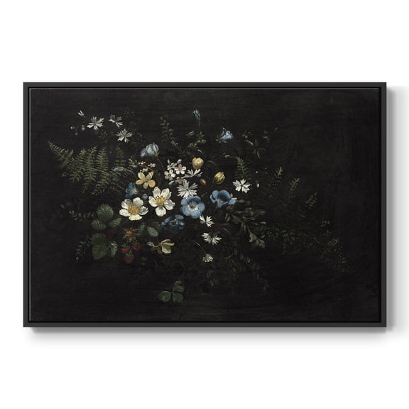 Vintage Botanical Print-XXXV By Wexford Home Framed in Black Wood Gallery Wrapped Canvas 17 in. x 25 in.