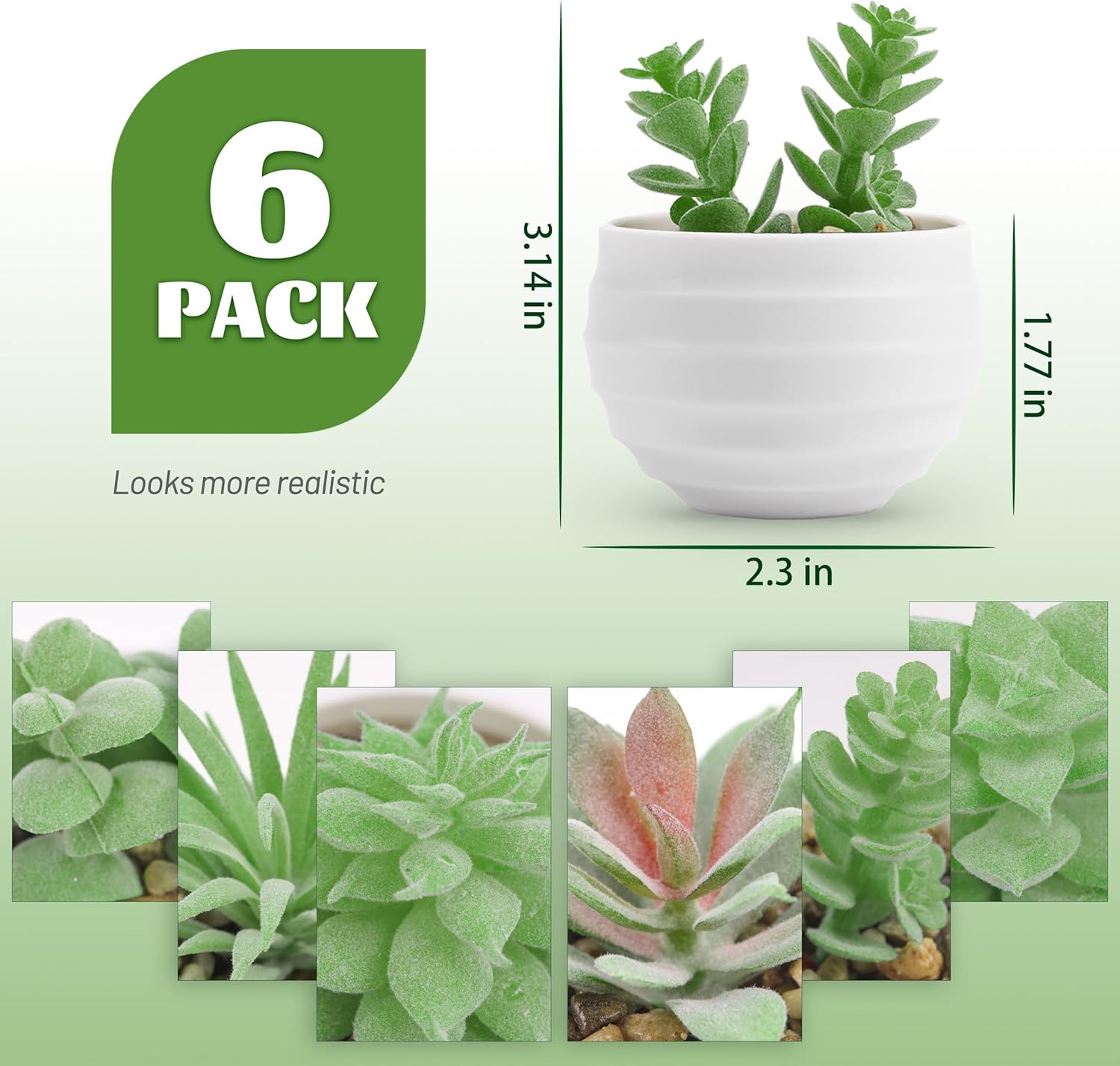 Unbranded Set of 6 Pink Succulents Plants Artificial in Pots Small Fake Plants for Girls Pink Room Decor Office Desk Accessories for Women