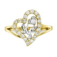 thumbnail image 5 of 10K Two-Tone Gold Ring Band Themed Cubic Zirconia CZ White, 5 of 5