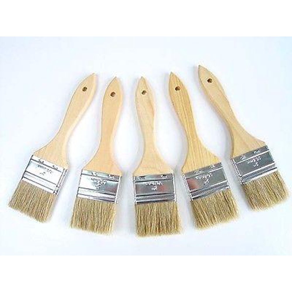 5 Pack of 2 Inch Wide Disposable Throw Away Paint Brushes