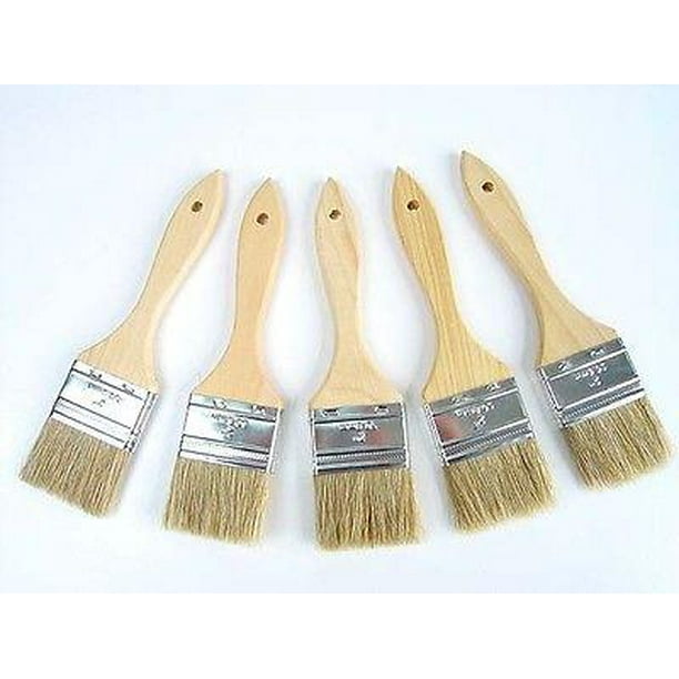 5 Pack of 2 Inch Wide Disposable Throw Away Paint Brushes