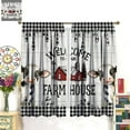 thumbnail image 3 of Farmhouse Kitchen Blackout Curtains Country Cow Decor Black and White Buffalo Check Cute Calf Western Rustic Wooden Living Room Bedroom Window Drapes Fabric 2 Panel-52"W x 45"L (Pack of 2), 3 of 7