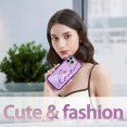 thumbnail image 2 of iPhone 14 Pro Max Bling Laser Case, Clear Mirror Phone Case with Love Pattern,Hard PC + Soft TPU Anti Scratch Shockproof Case Aesthetic Design for Women Girls Back Cover, Purple, 2 of 13