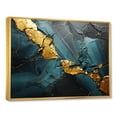 thumbnail image 3 of Designart "Aura of Gold and Green in Abstract Marble VII" Oversized Abstract Framed Wall Art - Modern Gold Abstract Marble Bedroom Framed Canvas Wall Art, 3 of 7