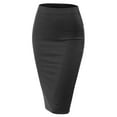 thumbnail image 1 of Doublju Women's Stretchy Midi Pencil Skirts (Plus Size Available), 1 of 4