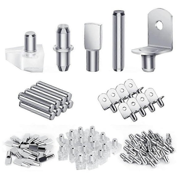 120Pcs Shelf Pegs Kit, 5 Styles Shelf Pins Shelf Support Pegs, Cabinet Shelf Pegs for Shelves Bookc