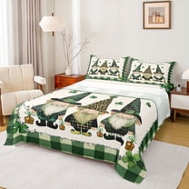 Feelyou Vintage Gnome Twin Sheet Sets, Western St. Patrick's Day Bedding, 3 Pieces