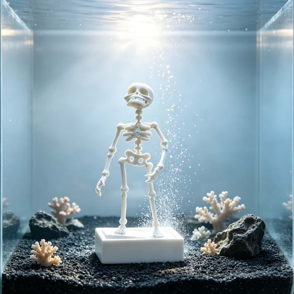 Dancing Skeleton Aquarium Halloween Fish Tank Ornament, Dynamic Aerating Dancing Skeleton Aquarium Bubbler with for Halloween Fish Tank Decor