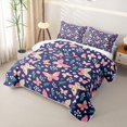 thumbnail image 3 of Manfei Bohemian Butterfly Floral Quilt Full,Countryside Leaves Full Bedspread Sets,3-Piece,1 Coverlet and 2 Pillowcases, 3 of 7