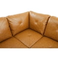 thumbnail image 3 of Starhome L Shaped Ginger Couch with Ottoman(Pillows Included) Microfiber, 3 of 9