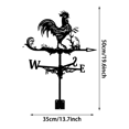 thumbnail image 1 of Jardín al aire libre Weathervane Metal Gallo Estilo Gallo Forma Retro Viento Indicador de dirección Weathervane Regalo para jardín de granja al aire libre,Black, 1 of 2
